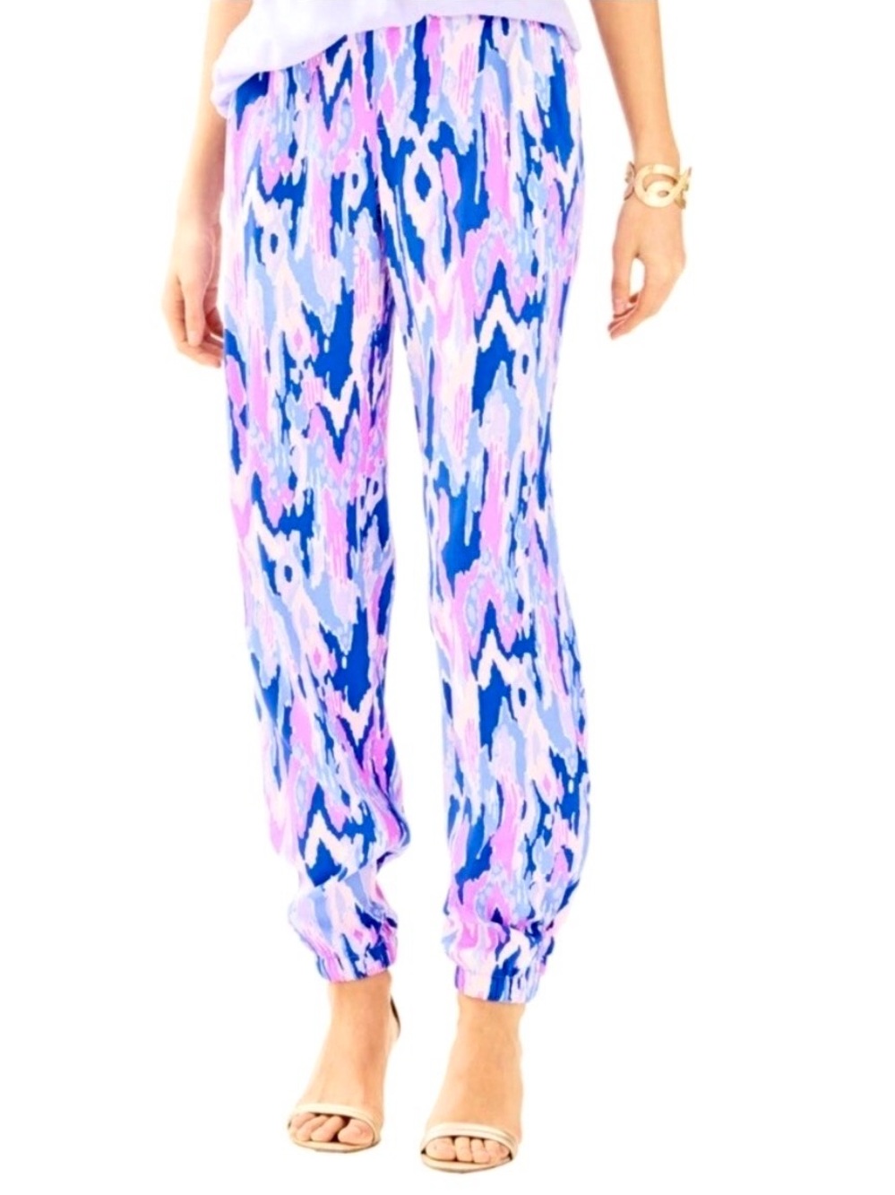 EUC - Lilly Pulitzer Saffron Amethyst Printed One Too Many Jogger Purple Size 4